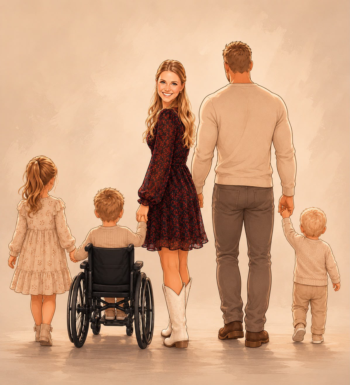 Nicole mit ihrer Familie